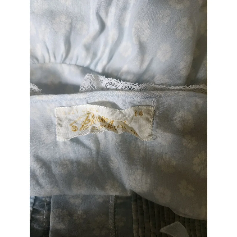 60s Blue and White Floral Pajama‎ Set